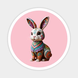 Floral Rabbit Magnet